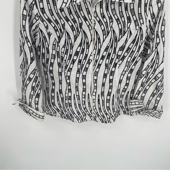Samuel Dong Womens Jacket Small White Black Full Zip Black White Cutouts - Picture 3 of 11